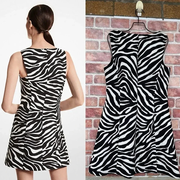 MICHAEL KORS COLLECTION Zebra Wool Jacquard Dress size 8 - Picture 3 of 17